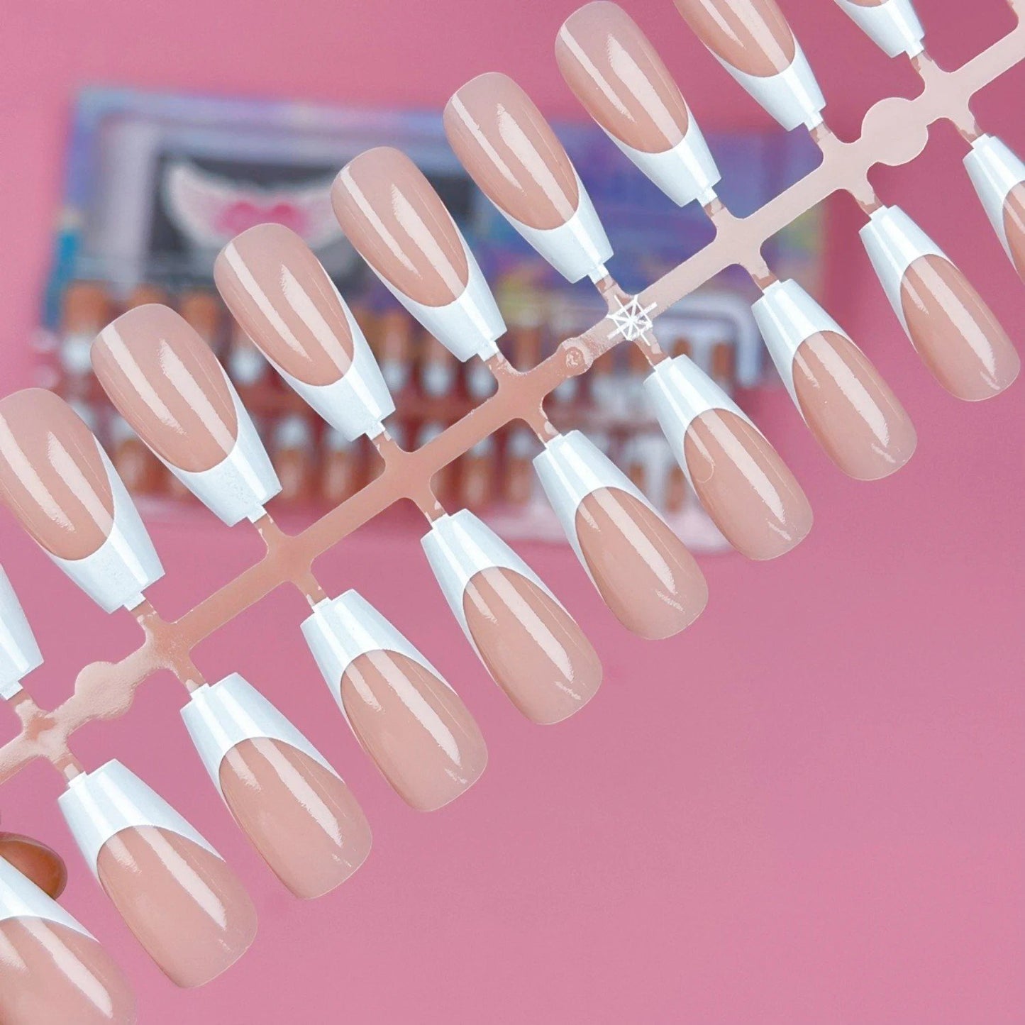 Gel Press-On Negle Franske Kunstige Negle