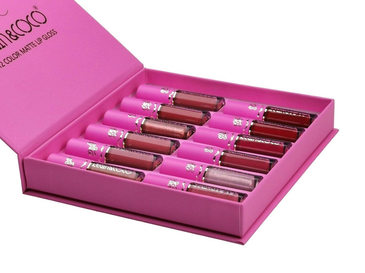 Lip gloss set Ljusrosa läppstift matt lipstick