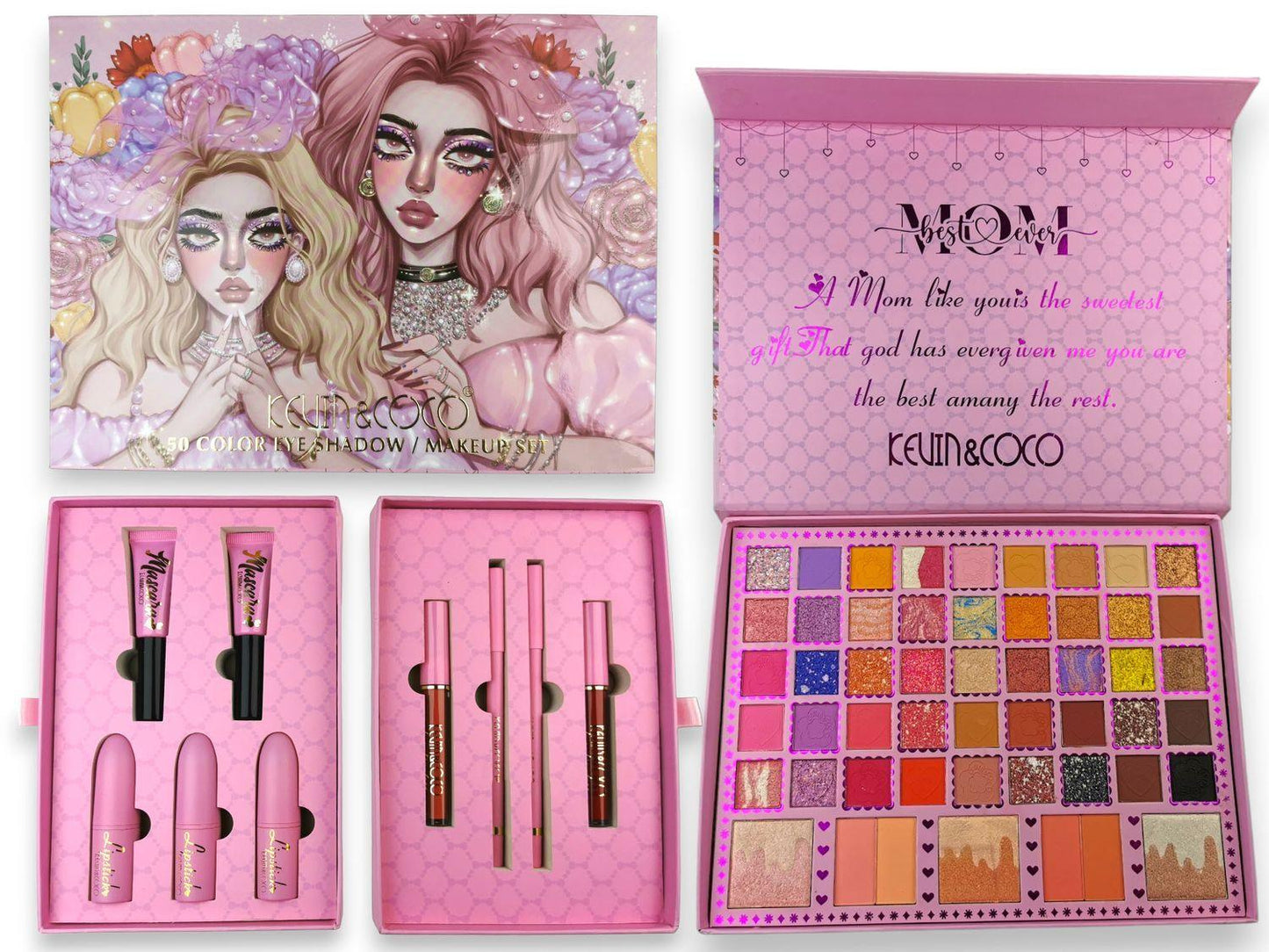 Sminkset - 50 Färger Ögonskuggspalett Set - SugarPepper.se