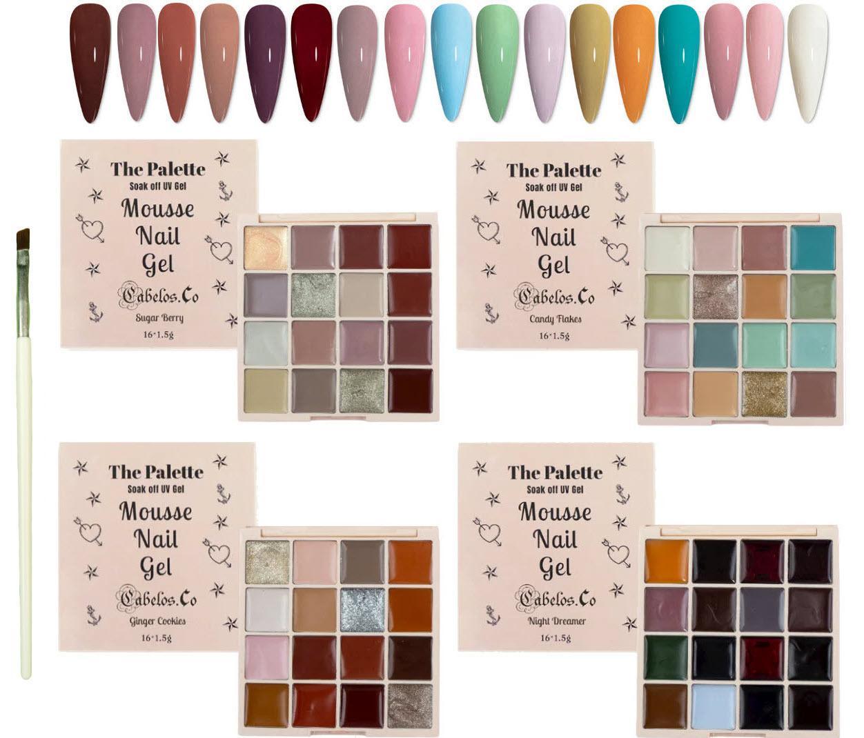 Gel Nagellack Palett – Mousse UV Gellack - SugarPepper.se